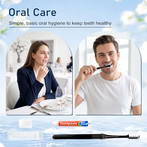 Kocpudu Hygiene Kit - Travel Toothbrush & Toothpaste Set (5-Pack)