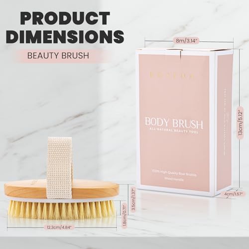 ROSENA Oval Dry Body Brush for Lymphatic Drainage & Exfoliation
