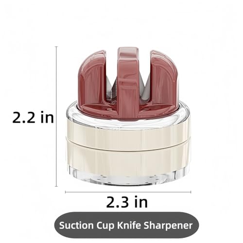 Portable Kitchen Knife Sharpener with Suction Base - Tungsten & Ceramic