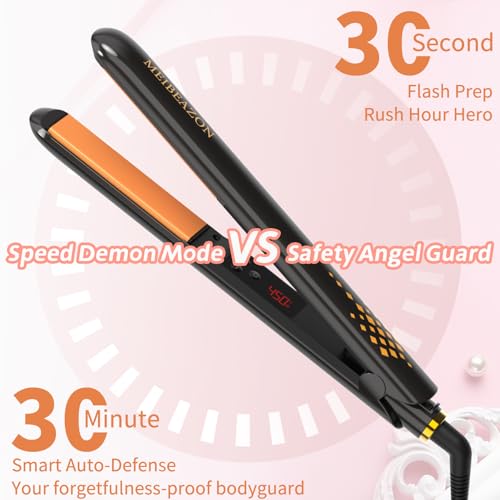 MEIBEAZON 2-in-1 Hair Straightener & Curler - Wet to Dry Ceramic Plates