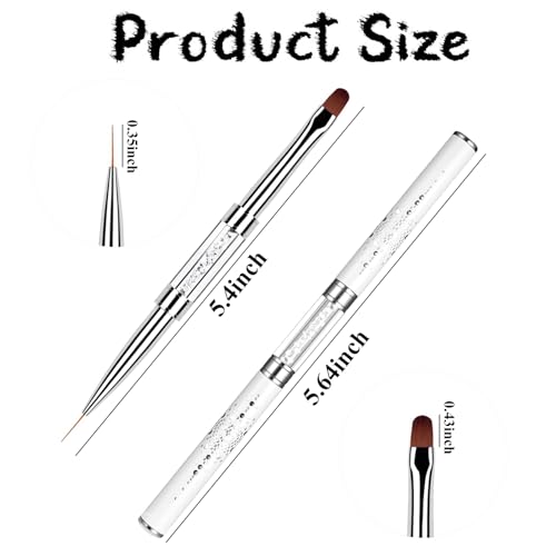 Gorofit Double-Headed Nail Art Brushes Set - 2 Piece Gel & Polygel Tools
