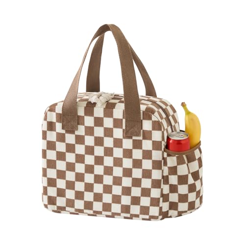 SODEER Insulated Corduroy Lunch Bag - Leakproof Cooler for Adults