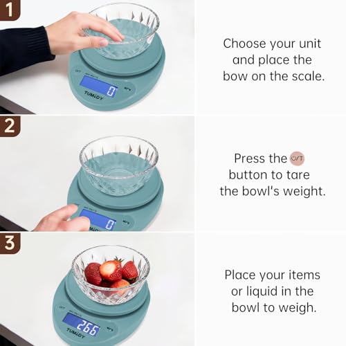TUMIDY Digital Kitchen Scale - 11lb/5kg with LCD Display for Cooking & Baking