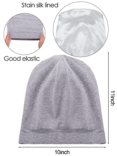 SATINIOR 3-Pack Satin Lined Sleep Cap - Breathable Night Bonnet for Hair Care