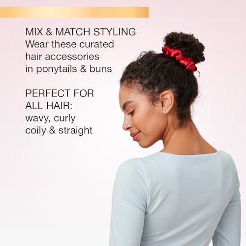 Holiday Assorted Satin, Velvet & Sherpa Scrunchies 20-Pack with Storage Bag