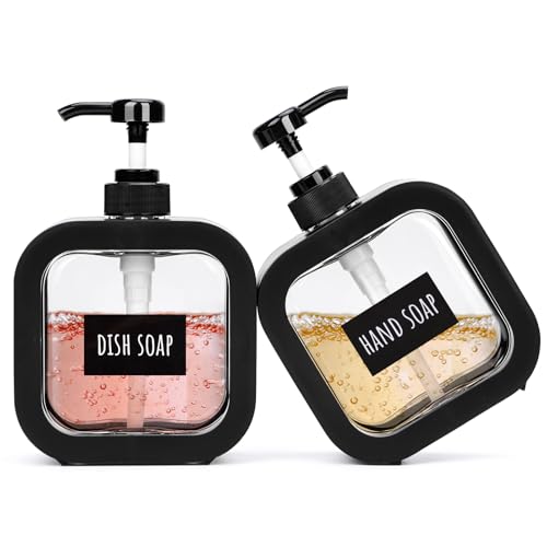 Segbeauty Refillable Hand Soap Dispenser Set - Black, 2pcs, 500ml