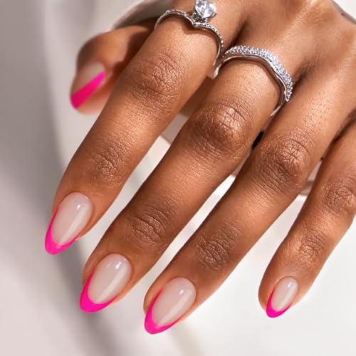 BTArtbox Berry French Press On Nails - Short Almond, 32 Ct Kit