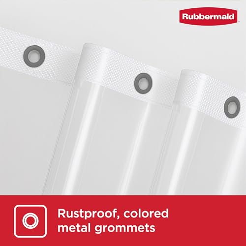 Rubbermaid Waterproof PEVA Shower Curtain Liner, 70x72