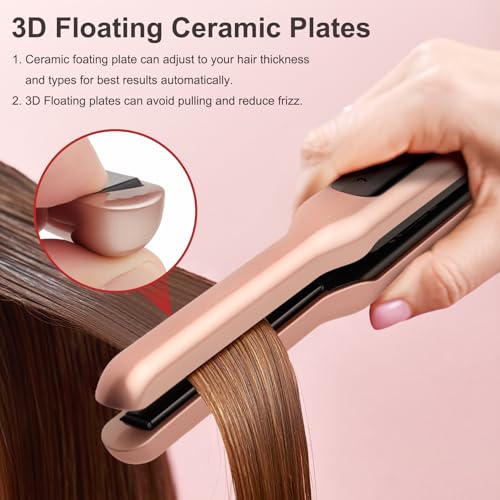 JAETON 0.3-Inch Mini Flat Iron for Short Hair, Edges, and Beard