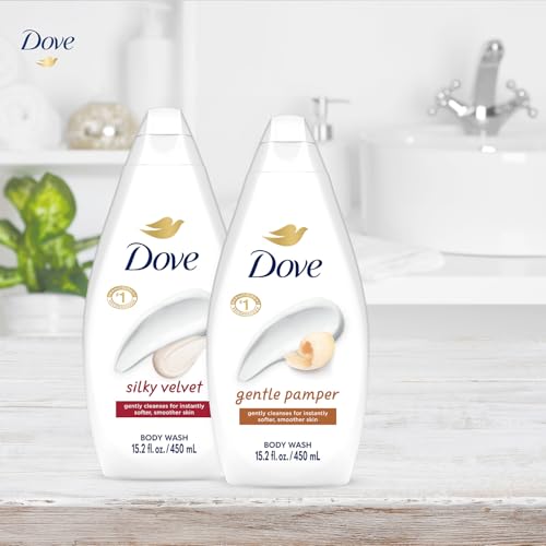 Dove Body Wash Variety Pack 2x25.35 Fl Oz – Silky Velvet & Gentle Pamper, Plant-Based Moisture, Vegan & Sulfate-Free
