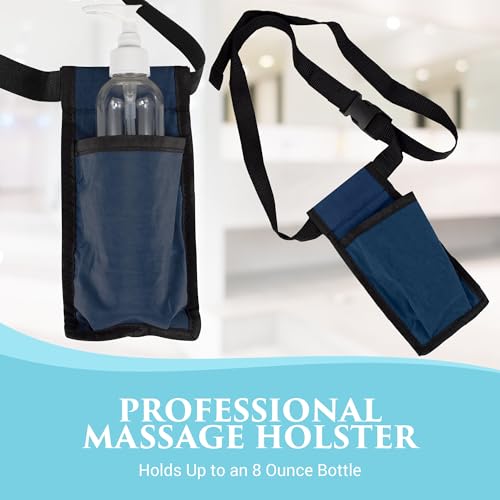 NRG Massage Holster - Adjustable Waist Belt for 8oz Massage Oil Bottles, Durable Nylon, Navy