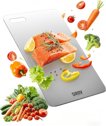 Sirov Titanium Cutting Board - 100% Pure, Non-Toxic, Dishwasher Safe (16" x 10")
