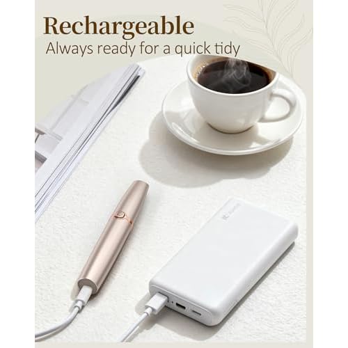Eyebrow Trimmer for Women, Eyebrow Razor: Rechargeable Eyebrow Hair Remover with 2 Replacement Heads & LED Light, Electric Painless Eye Brow Shaver Facial Hair Removal Device for Eyebrows/Lips/Face