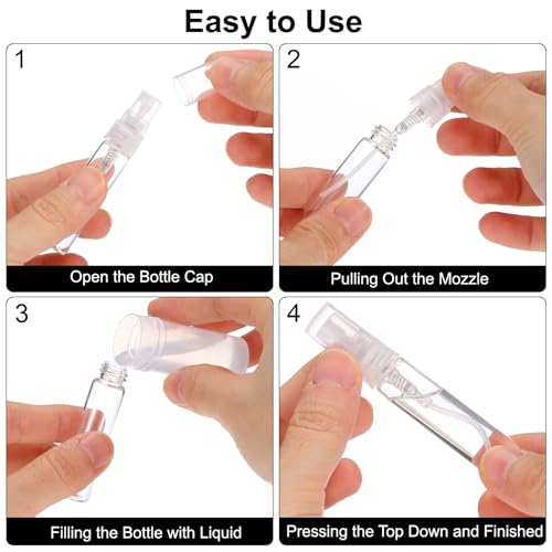 PATIKIL 2ml Black Mini Perfume Sample Spray Bottle - 20 Pcs