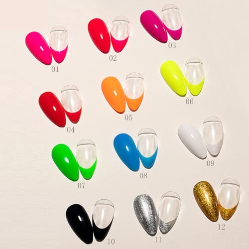 12-Color Nail Liner Gel Polish Kit with Integrated Precision Brush