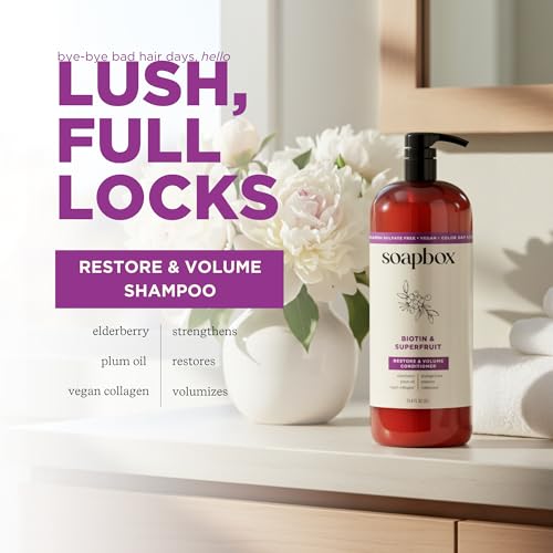 Soapbox Biotin & Collagen Volumizing Shampoo 33.8 oz - Vegan & Color Safe