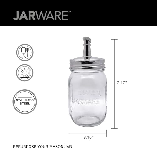Jarware Mason Jar Oil Dispenser with Stainless Steel Spout - 16oz