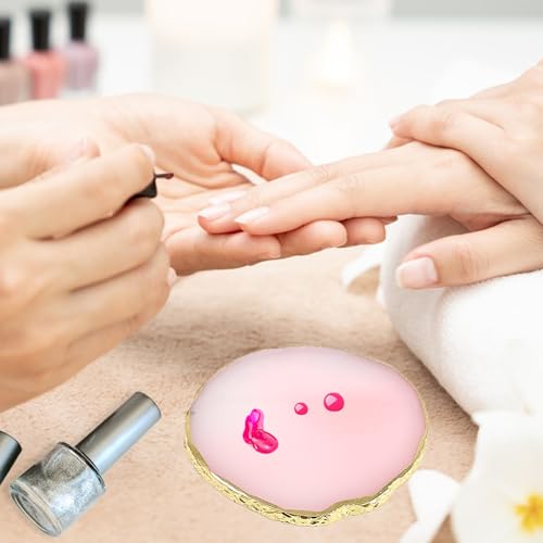 Nail Art Palette Set - 2 Pcs Resin Mixing Plates with Gold Edge