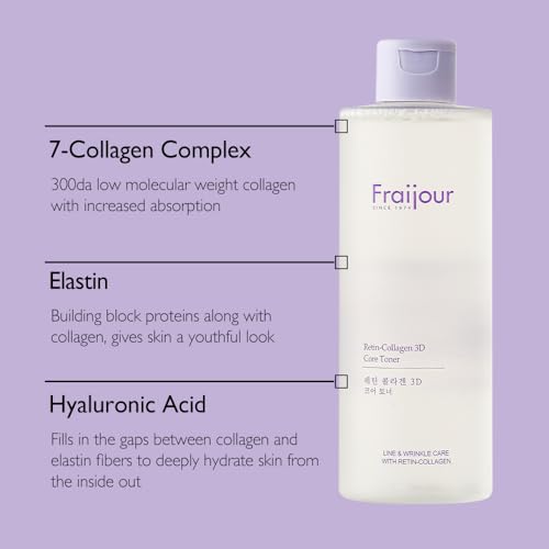 Fraijour Retin-Collagen 3D Core Toner with Bakuchiol & Collagen, 8.45 fl.oz