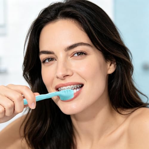 JOUGE 4-in-1 Disposable Mini Toothbrush with Toothpaste, 30 Pack