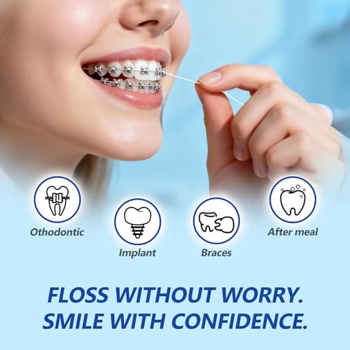 DanTicy 80-Count 3-in-1 Floss Threader for Braces, Bridges & Implants