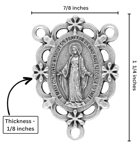 Miraculous Medal Centerpieces - Pack of 2 Silver Rosary Supplies