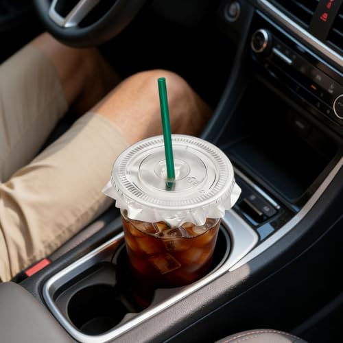 16 oz Clear Plastic Cups with Lids & Straws - 25 Sets for Cold Drinks
