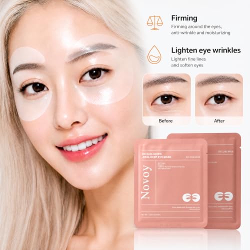 LLVYUO Rose Bio-Collagen Deep Eye Patches 14 Pairs, 6-in-1 Anti-Aging & Dark Circles