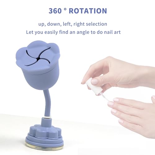 KUAUTD Blue 360° Rotating Nail Polish Bottle Holder Anti-Spill Stand