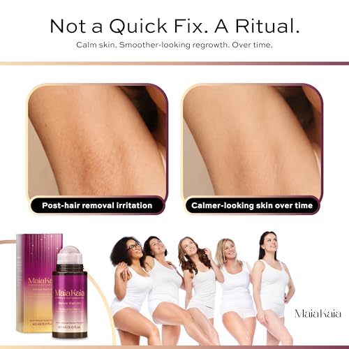 Cyperus Rotundus Oil Serum Roll-On with Rose Quartz, Targeted Post-Hair Removal Care, Helps skin feel smoother after hair removal, Non-Greasy, 60 ml