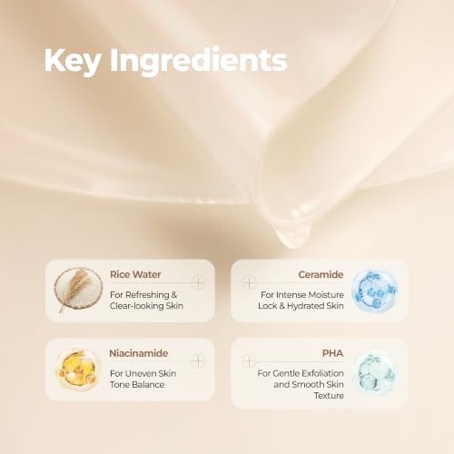LUSOM Fermented Rice Essence Hydrogel Mask - Deep Hydrating Sheet Mask for Sensitive Skin, 4 Sheets