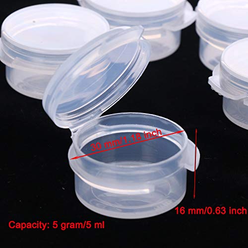 50 Pcs 5g Clear Plastic Cosmetic Jars with Snap Lids for Travel Samples
