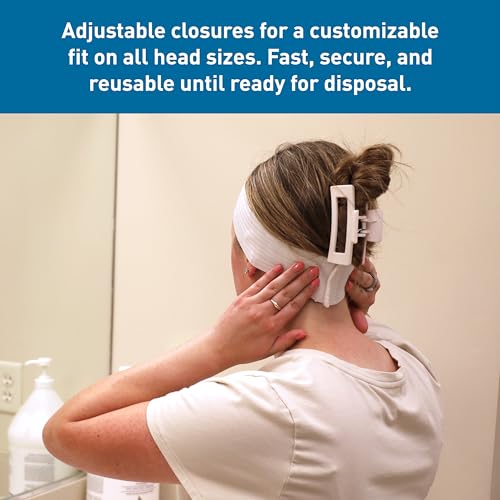 BodyMed Disposable Medical & Spa Headbands White Pack of 48 - Single-Use, Adjustable Closure