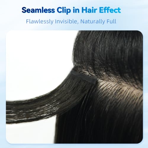 12 Inch Seamless Clip-in Hair Extensions - 2 Pcs Natural Black