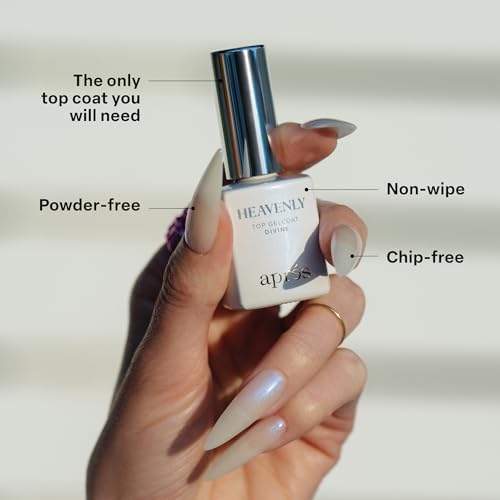 Aprés Heavenly Shimmer Gel Top Coat - Non-Wipe Long Lasting Nail Polish