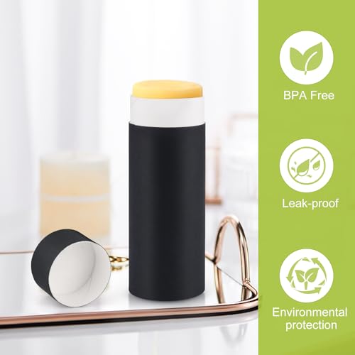 8pcs 75g/2.5oz Black Paperboard Deodorant Containers,Empty Kraft