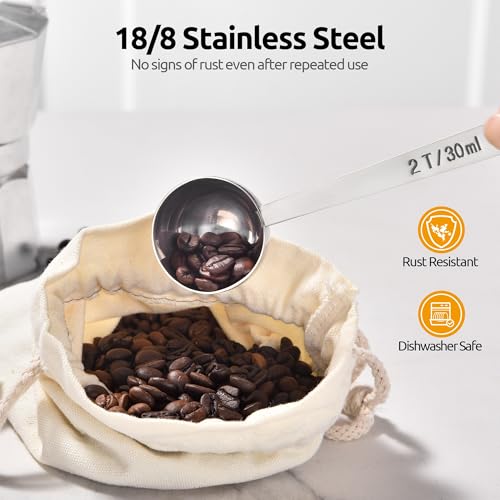 U-Taste 2 Tablespoon Coffee Scoop - Long Handle Stainless Steel