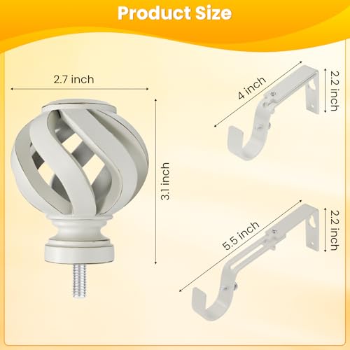 Ycolnaefllr Heavy-Duty Adjustable Curtain Rod 28-48" - White Twisted Cage Design