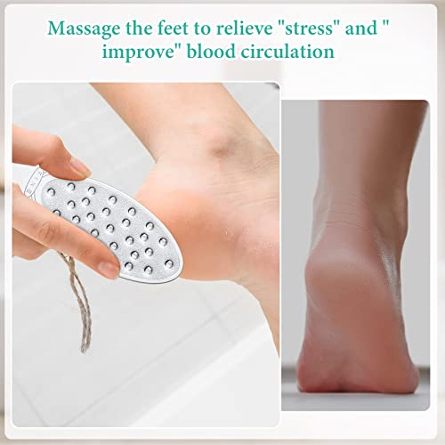 Jutom Stainless Steel Foot File Set - 2 Pcs Double Sided Callus Remover for Hard Skin & Cracked Heels