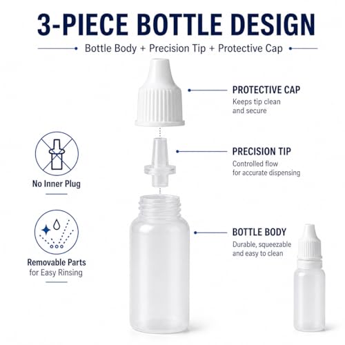 Adkoat 5PCS 15ml Refillable Dropper Bottles with Funnel