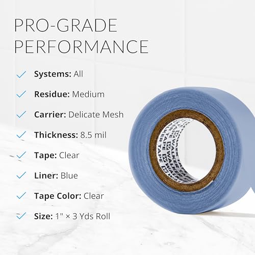 Walker Tape Blue Lace Double Sided Tape Roll 1" x 3 Yards - Strong Adhesive for Wigs and Hairpieces