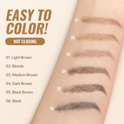 Pudaier 2 Pack Double-Tip Microblading Eyebrow Pen - Dark Brown