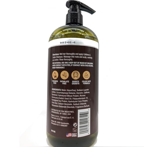 Hair Chemist Caffeine & Castor Growth Shampoo 33.8 oz Sulfate-Free Hair Loss Treatment