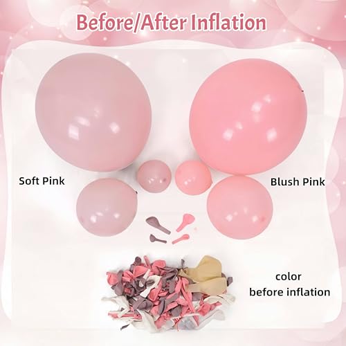 Coquette Pastel Pink & White Balloon Garland Kit – 134 PCS