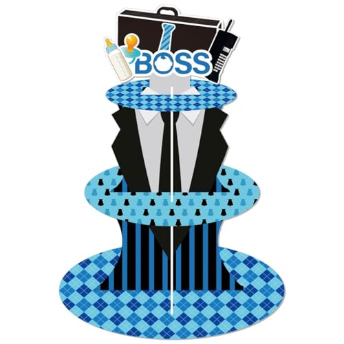 Zliisang 3-Tier Black Bow Tie Cupcake Stand for Birthday Parties