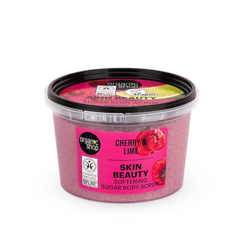 Organic Shop Cherry & Lime Body Scrub - Vegan, Organic Exfoliant for Radiant Skin, 250ml