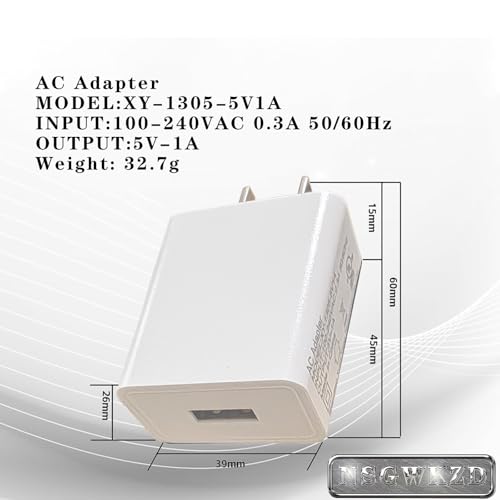 Water Flosser Charger 5V 1A USB Wall Adapter for Oral Care Devices