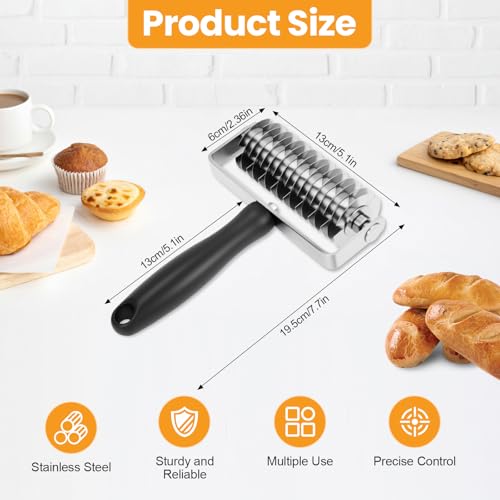 Ecavria Premium Stainless Steel Pastry Lattice Roller Cutter