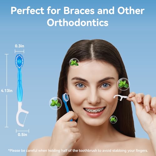20 Count Disposable Toothbrushes with Toothpaste - On The Go Mini Brushes