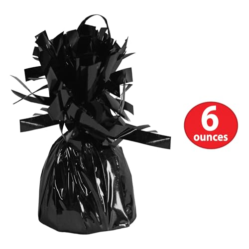 Beistle Black Balloon Weights - 6 Pack, 6 Oz Centerpiece Holders